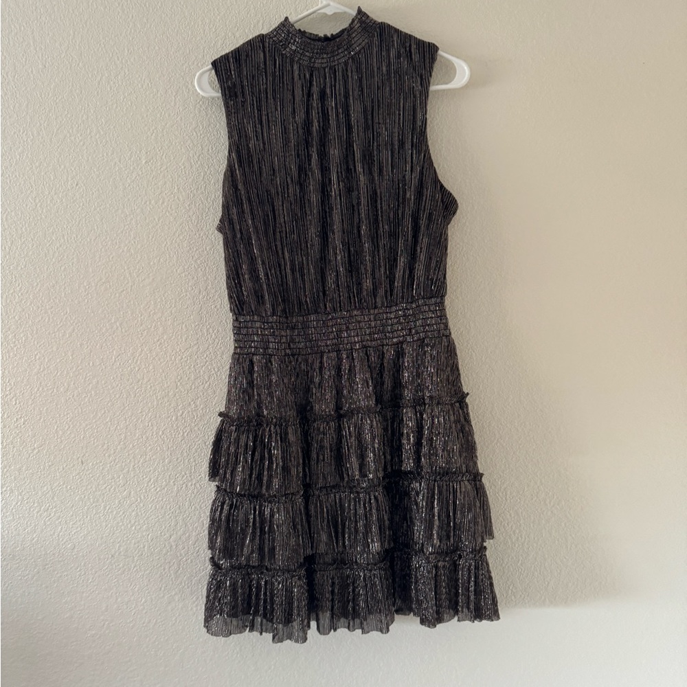 Black and gold shimmery metallic cocktail dress size Large